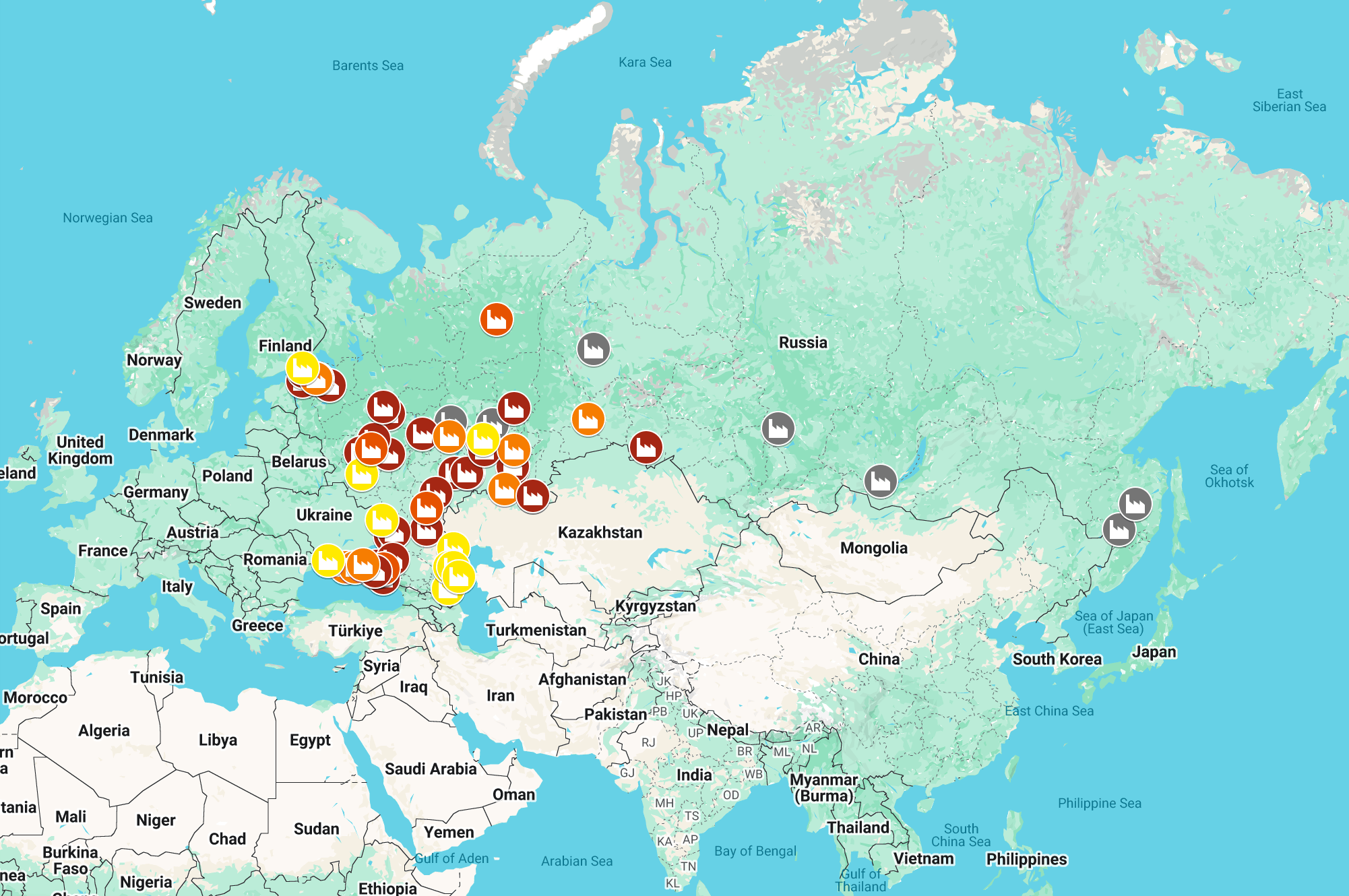 Live Map of Ukrainian Strikes on Russian Refineries and Depots: Ukrainian Drone War Strikes Russia, the South Caucasus and Central Asia